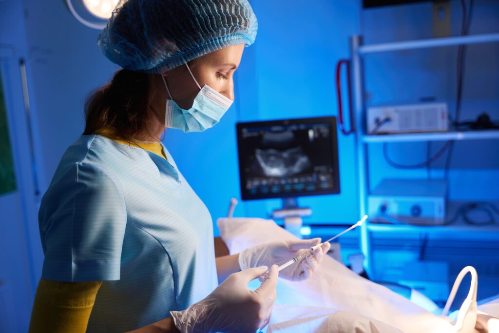 Paciente en un procedimiento de inseminación artificial